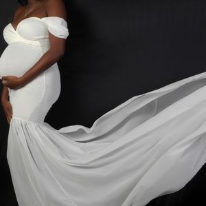 White Maternity Photoshoot Dress